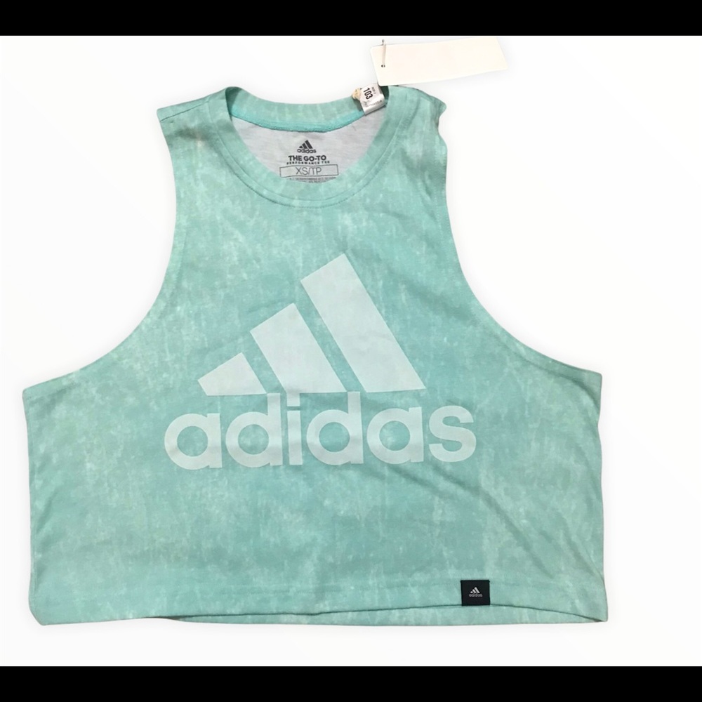 Adidas teal crop top